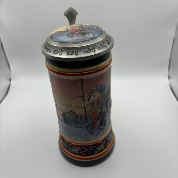 Harley Davidson Stein 1994 Under The Mistletoe Holiday Motorcycle Handcrafted - Picture 4 of 8